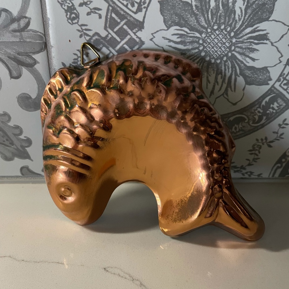 Vintage Copper Fish Mold - Small